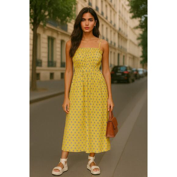 Tory Burch Ruffle Top Dress Yellow - Picture 2 of 9